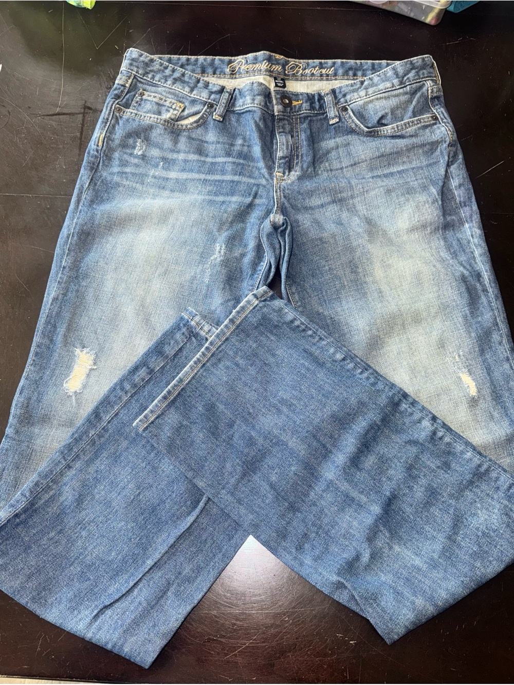 GAP Light Blue Straight Leg Distressed Jeans